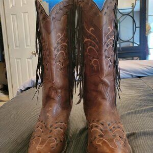 Women's Corral fringed western boots size 10